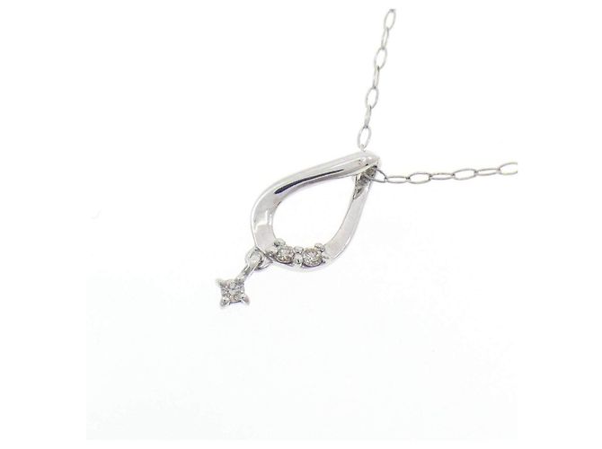 Autre Marque Colar de ouro branco K10 e diamantes - vista 3