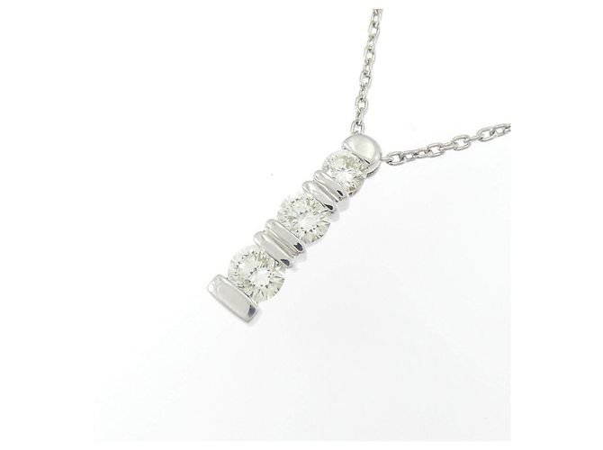 Autre Marque Halskette aus Au750 Weißgold und Diamanten - Ansicht 3
