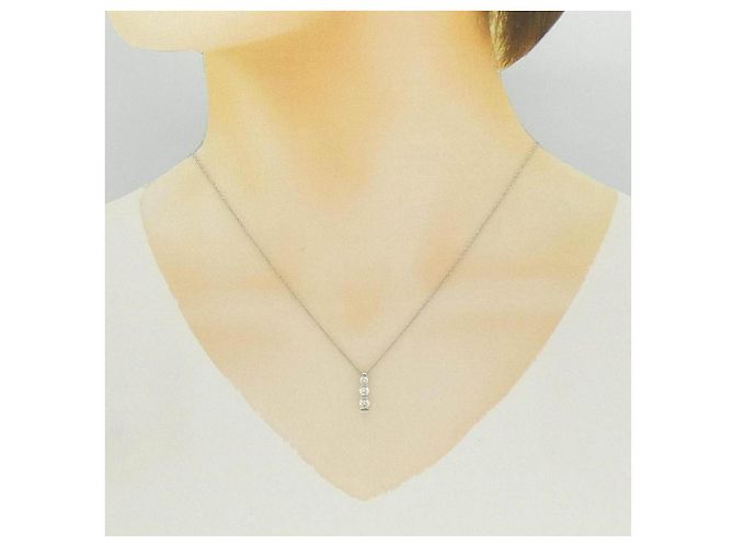 Autre Marque Halskette aus Au750 Weißgold und Diamanten - Ansicht 6