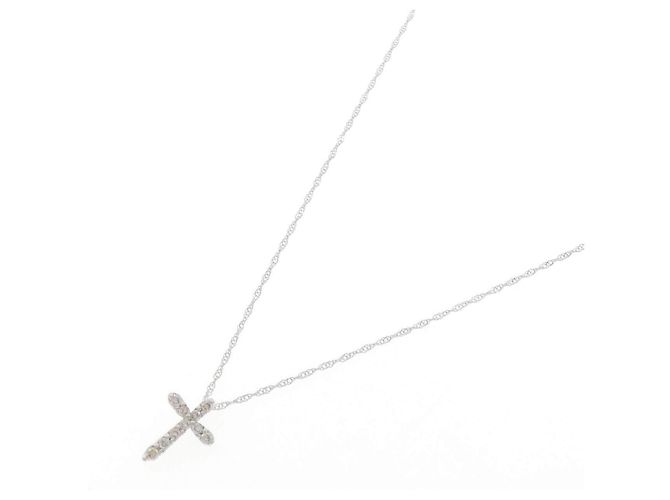 Autre Marque Collana Croce in K14WG e Diamanti - vista 2