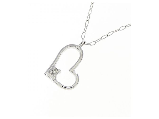 Autre Marque Collana in oro bianco K10 e diamanti - vista 3