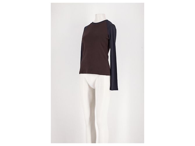 Pull Cos en coton marron à manches longues - vue 4