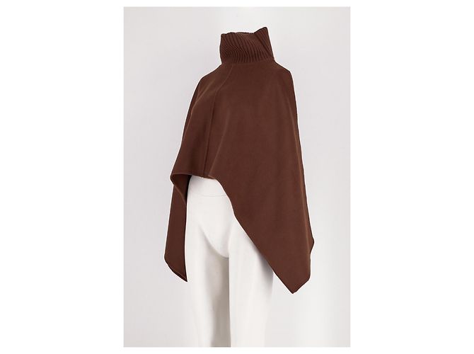 SéZane Poncho de lana marrón - vista 4