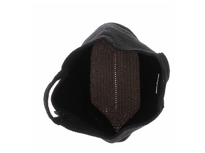Autre Marque Borsa intrecciata nera e beige - vista 4