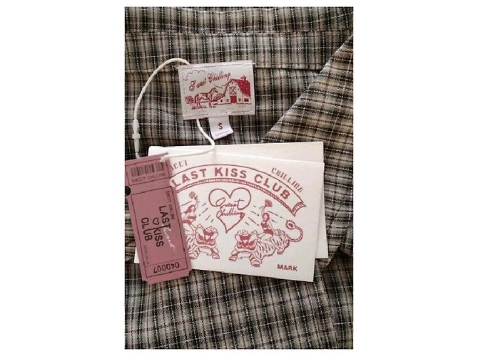Autre Marque Camisa de cuadros de algodón marrón LAST KISS CLUB - vista 7
