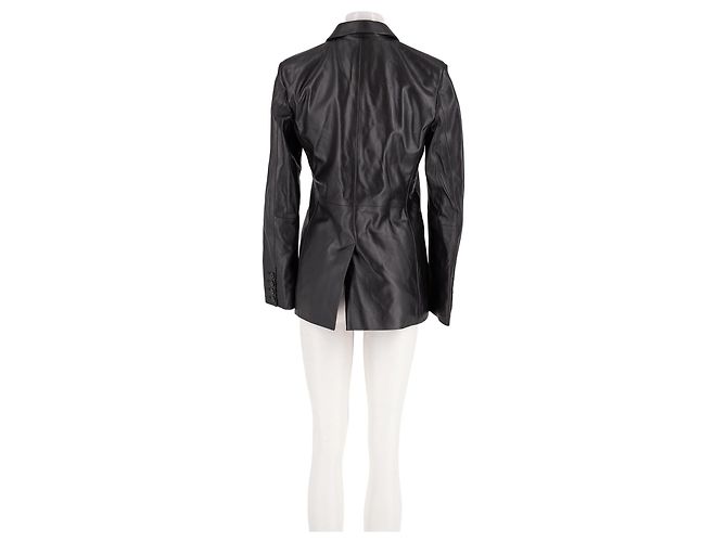Blazer trespassado de couro preto Cos - vista 2