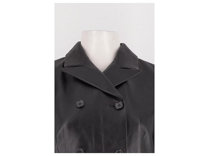 Blazer trespassado de couro preto Cos - vista 5