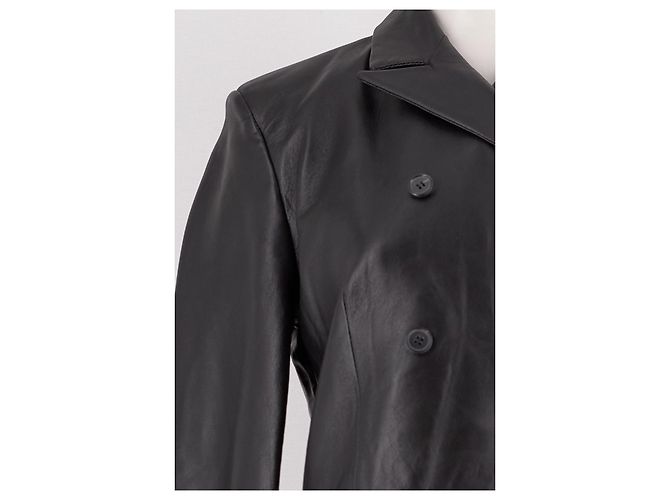 Blazer trespassado de couro preto Cos - vista 6