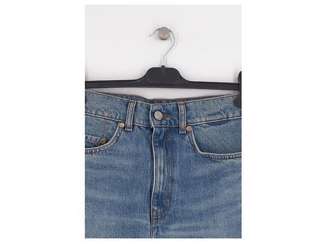 Jeans de corte reto azuis em denim Sandro - vista 3