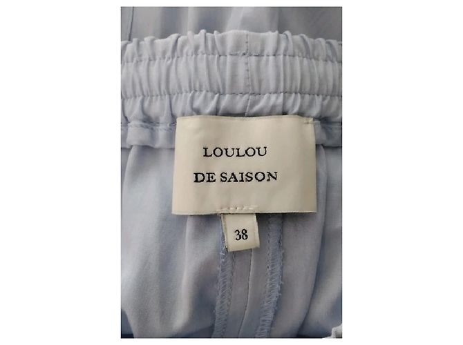 Loulou de Saison Pantalon en coton bleu - vue 5