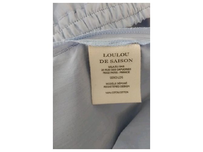 Loulou de Saison Pantalon en coton bleu - vue 6