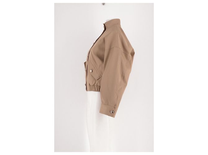 Chaqueta corta Maje beige de viscosa - vista 3