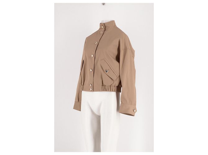 Chaqueta corta Maje beige de viscosa - vista 4
