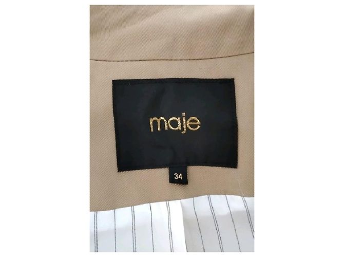 Chaqueta corta Maje beige de viscosa - vista 7