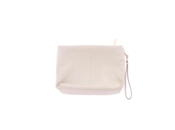 Clutch Whistles in pelle bianca - vista 2
