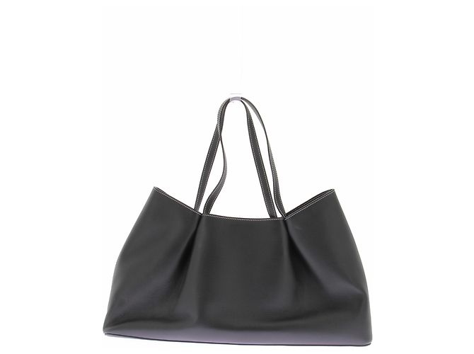 Autre Marque "Dimple" Shopper-Tasche aus schwarzem Narbenleder - Ansicht 3