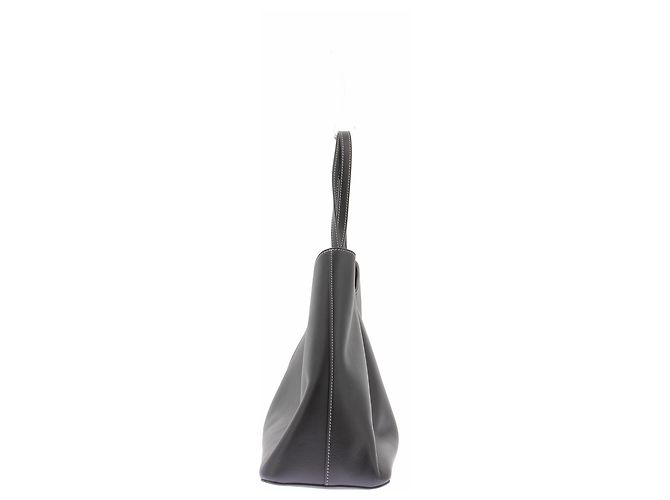 Autre Marque "Dimple" Shopper-Tasche aus schwarzem Narbenleder - Ansicht 4