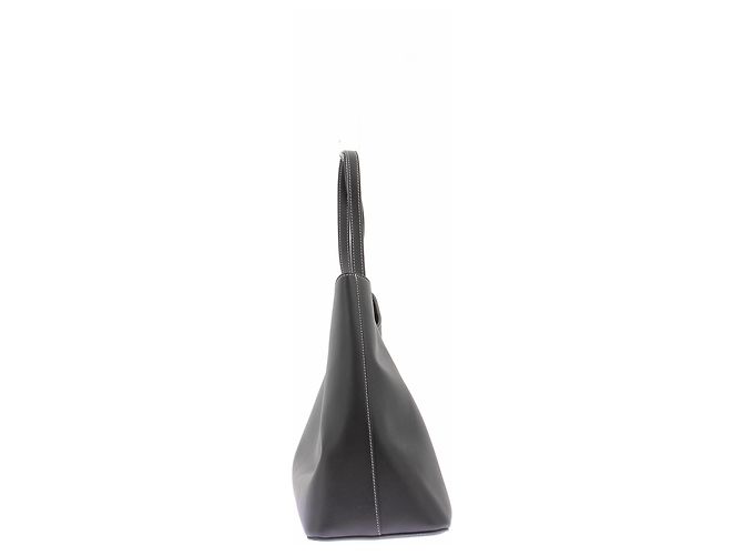 Autre Marque "Dimple" Shopper-Tasche aus schwarzem Narbenleder - Ansicht 5