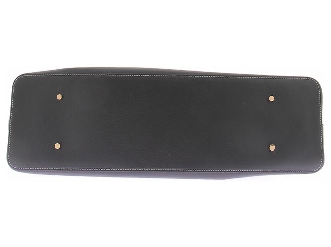 Autre Marque "Dimple" Shopper-Tasche aus schwarzem Narbenleder - Ansicht 6