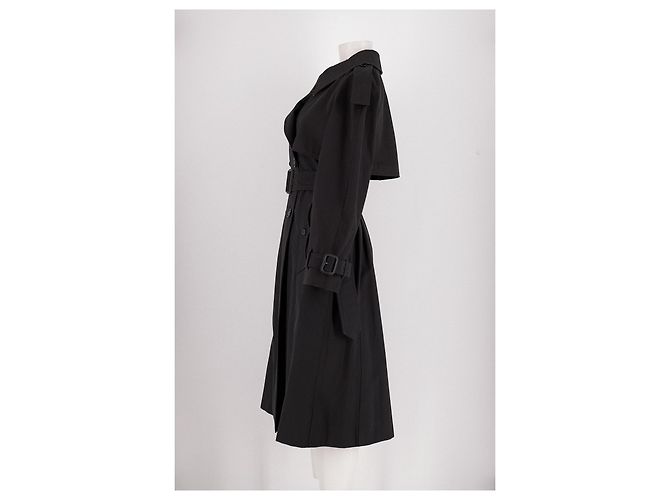 Gabardina Burberry de algodón negra - vista 3