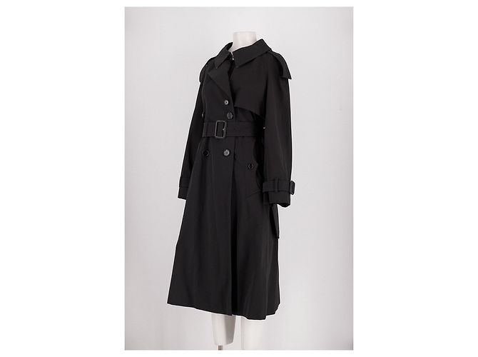 Gabardina Burberry de algodón negra - vista 4