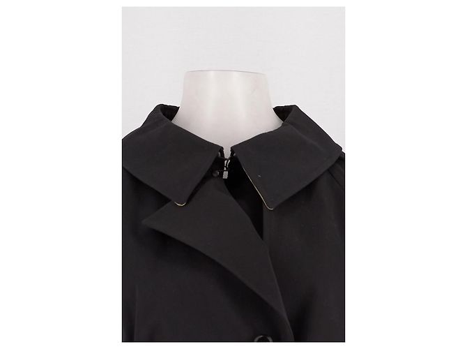 Gabardina Burberry de algodón negra - vista 5