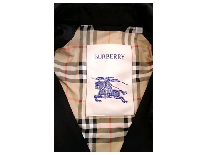 Gabardina Burberry de algodón negra - vista 7