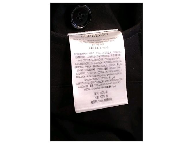 Gabardina Burberry de algodón negra - vista 8