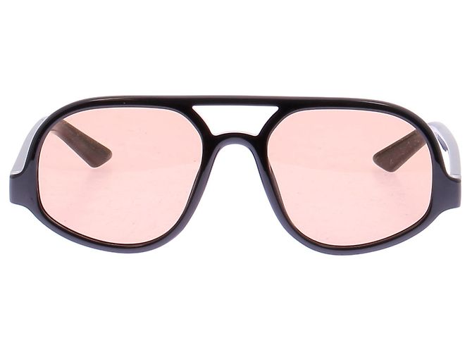 Autre Marque Óculos de sol pretos com lentes castanhas - vista 2