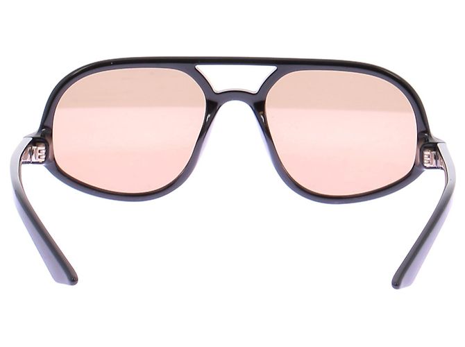 Autre Marque Óculos de sol pretos com lentes castanhas - vista 3