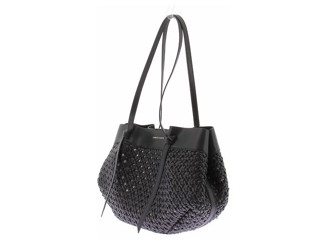 Autre Marque Geflochtene Shopper-Tasche "Calla" schwarz - Ansicht 2