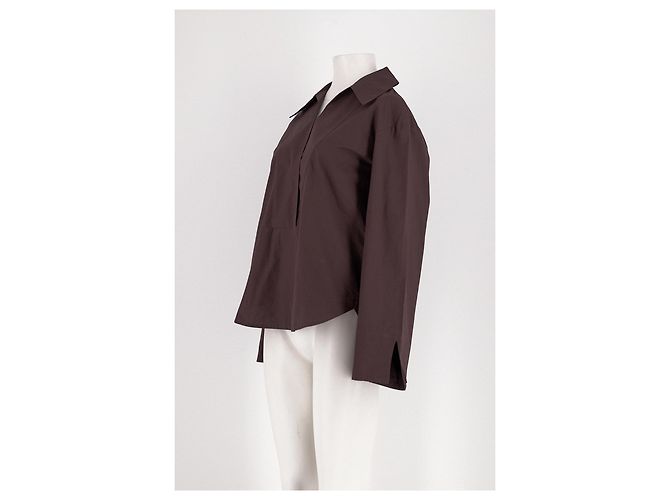 SéZane Camisa de algodón marrón - vista 4