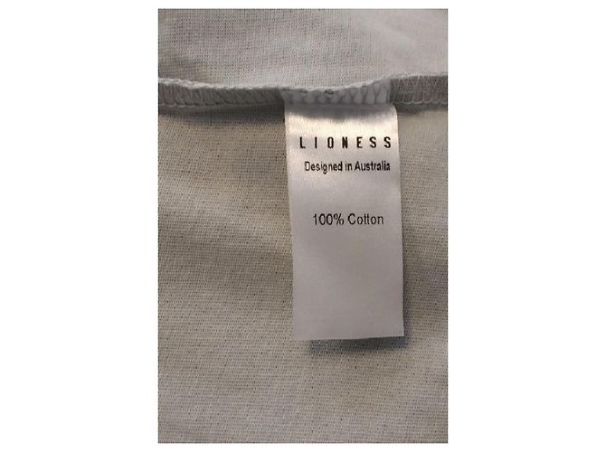 Autre Marque LIONESS Grauer Baumwollpullover mit V-Ausschnitt und gelben Streifen - Ansicht 8