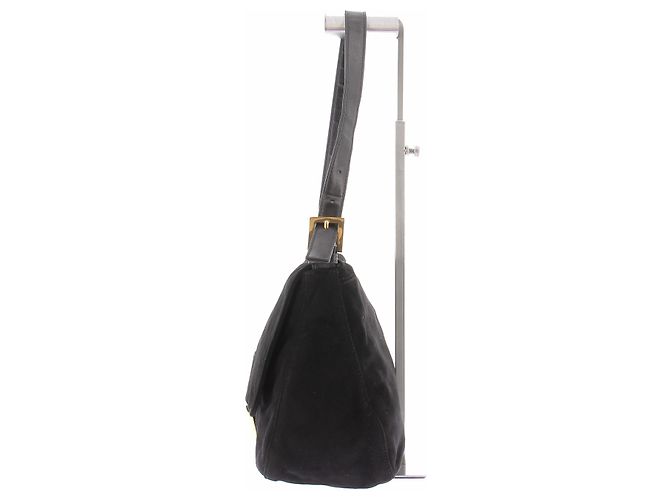 Fendi Sac à main baguette en suède noir - vue 5