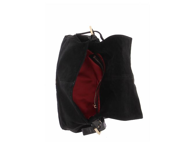 Fendi Sac à main baguette en suède noir - vue 7