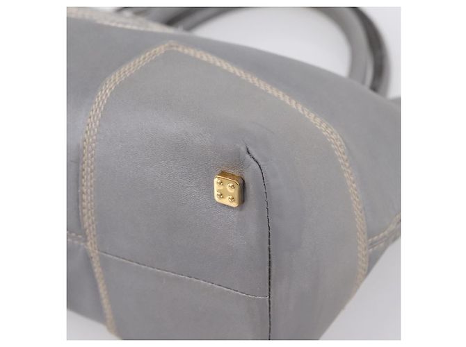 LOEWE Anagram Amazona Justa Hand Bag Leather Gold Silver - vista 14