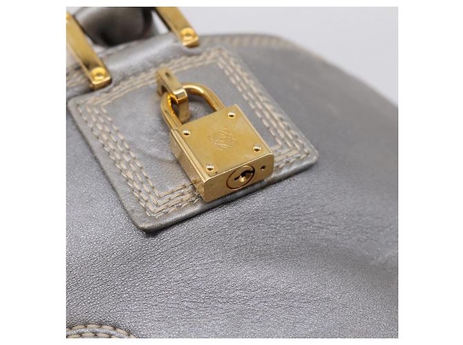 LOEWE Anagram Amazona Justa Hand Bag Leather Gold Silver - vista 17
