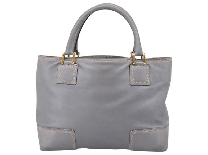 LOEWE Anagram Amazona Justa Hand Bag Leather Gold Silver - vista 2
