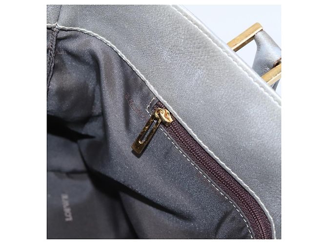 LOEWE Anagram Amazona Justa Hand Bag Leather Gold Silver - vista 21