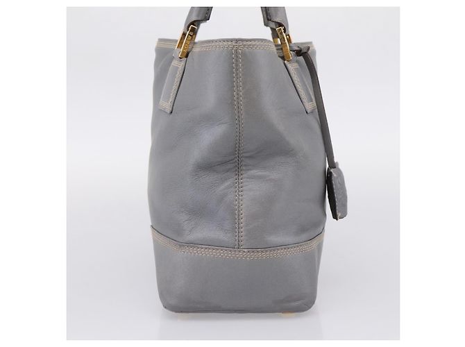 LOEWE Anagram Amazona Justa Hand Bag Leather Gold Silver - vista 3
