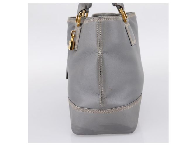 LOEWE Anagram Amazona Justa Hand Bag Leather Gold Silver - vista 4