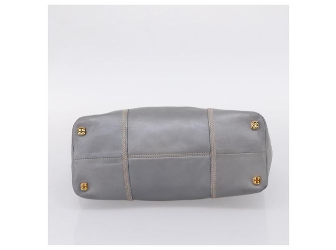 LOEWE Anagram Amazona Justa Hand Bag Leather Gold Silver - vista 5