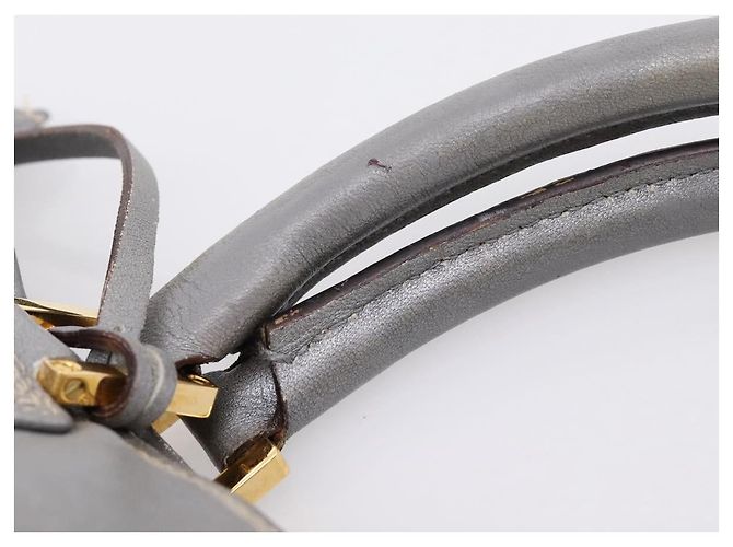 LOEWE Anagram Amazona Justa Hand Bag Leather Gold Silver - vista 8
