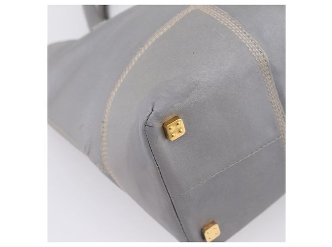 LOEWE Anagram Amazona Justa Hand Bag Leather Gold Silver - vista 9