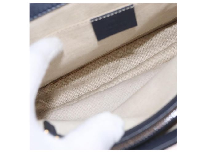 GUCCI Bamboo Dionysus Hand Bag Leather Navy Gold 448075 - vista 11