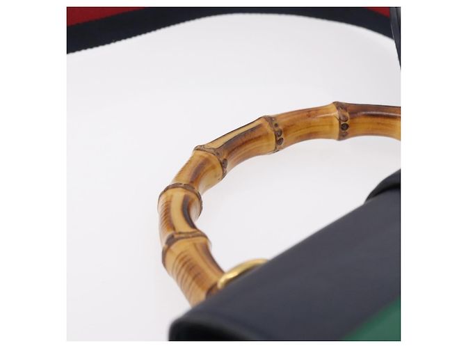 GUCCI Bamboo Dionysus Hand Bag Leather Navy Gold 448075 - vista 14