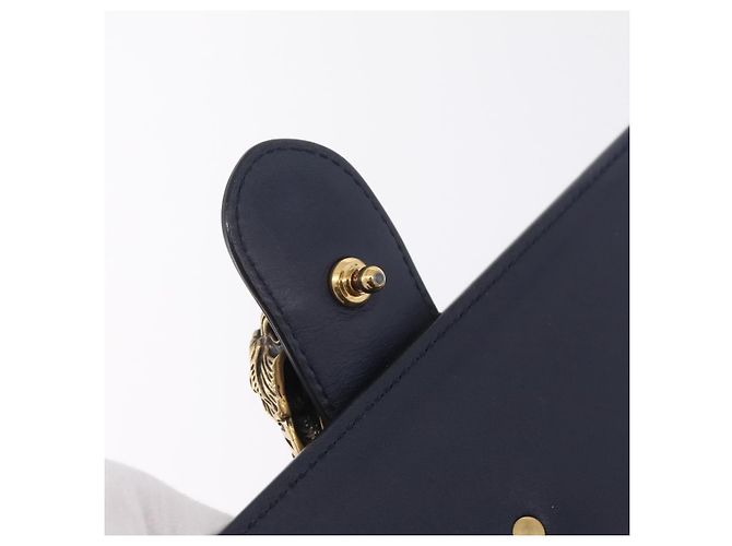 GUCCI Bamboo Dionysus Hand Bag Leather Navy Gold 448075 - vista 23