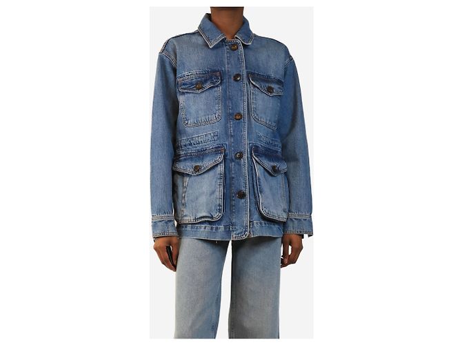 Autre Marque Blaues Denim-Cargo-Jacke - size UK 8 - Ansicht 3