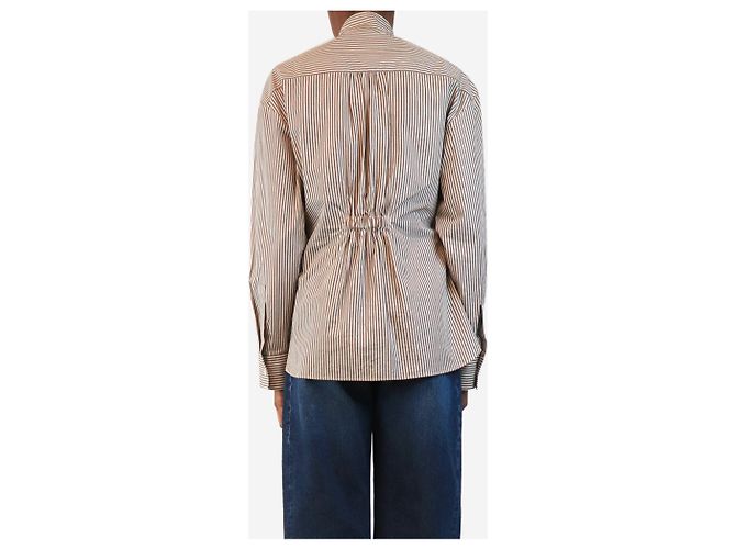 Autre Marque Camicia con lacci anteriori marrone e crema - size XS - vista 2