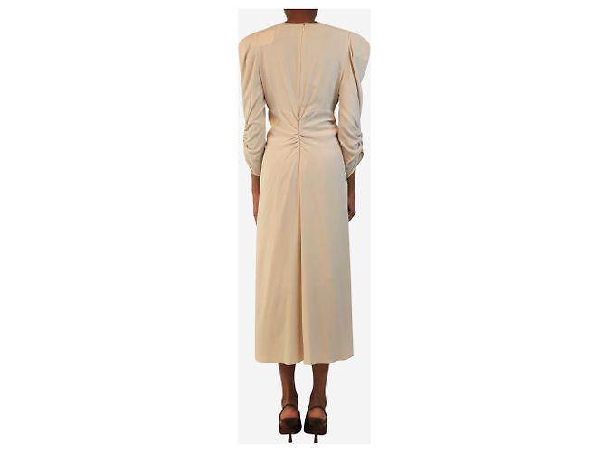 Isabel Marant Vestido midi fruncido Albini crema - size UK 8 - vista 2